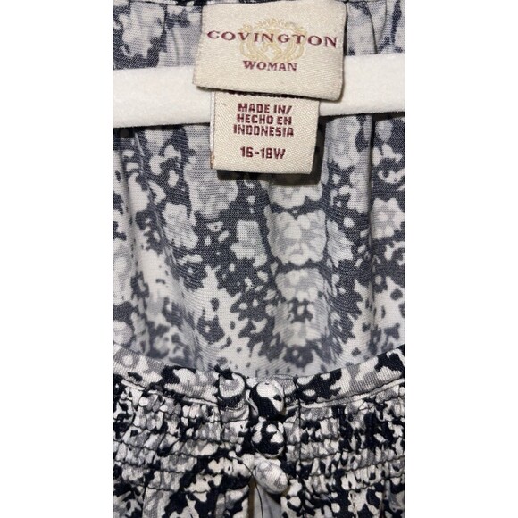 Covington Shirt Gray Black Short Sleeve Women’s Size 16/18 - Picture 3 of 8